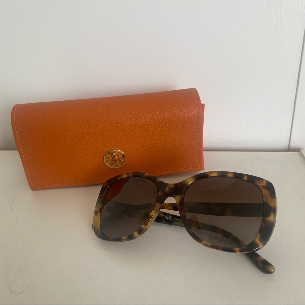 Tory Burch Tortoise Sunglasses with Orange Case